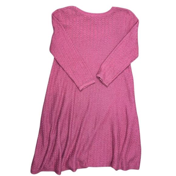American Eagle Sweater Dress Mauve 3/4 Sleeve Pointelle Knit Mini size Medium - Picture 2 of 8